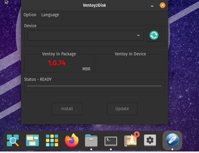 ventoy running on Linux