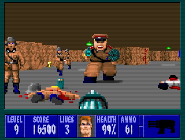 A screenshot from Wolfenstein 3D (1992)