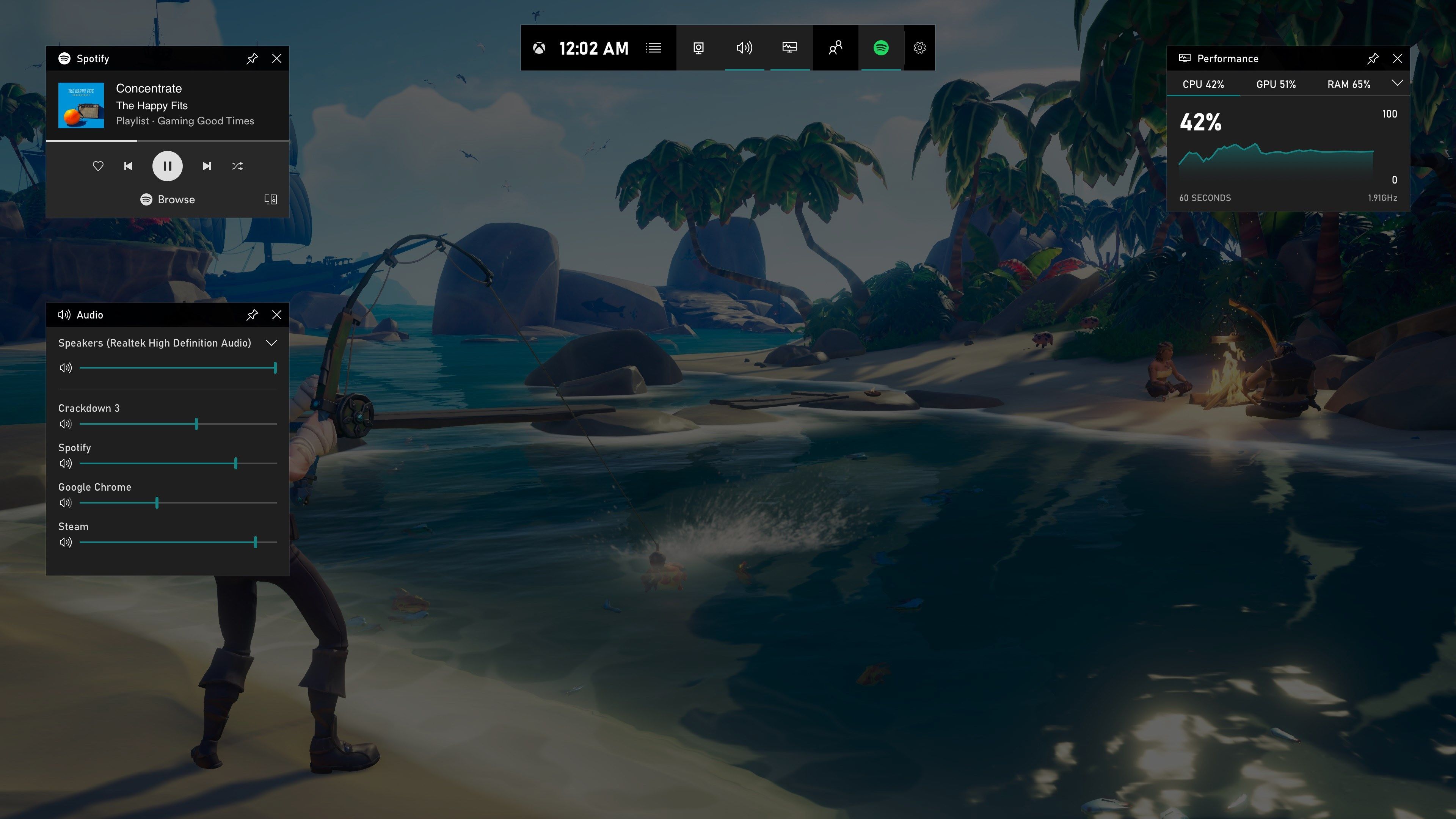 Screenshot of Xbox Game Bar