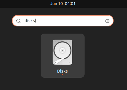 The GNOME disks icon