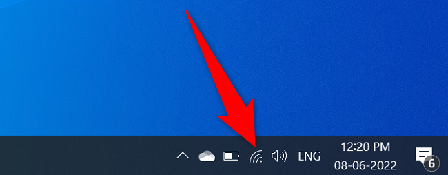Click the Wi-Fi icon in the system tray.