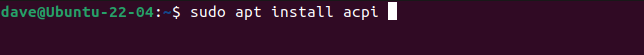Installing acpi on Ubuntu