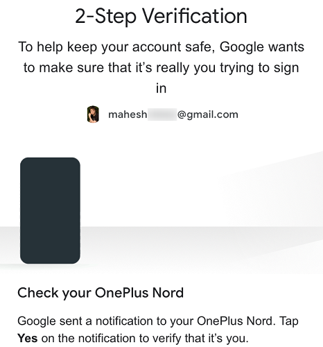 Verify two-step verification.