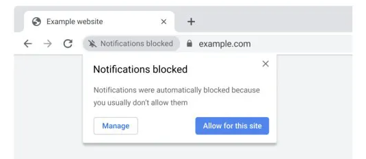 Chrome blocking notification prompt.