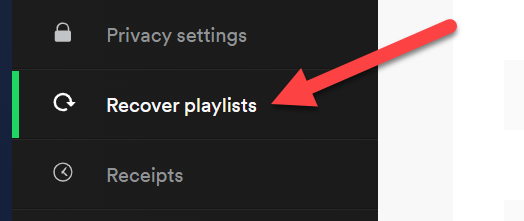 Select "Recover Playlists."