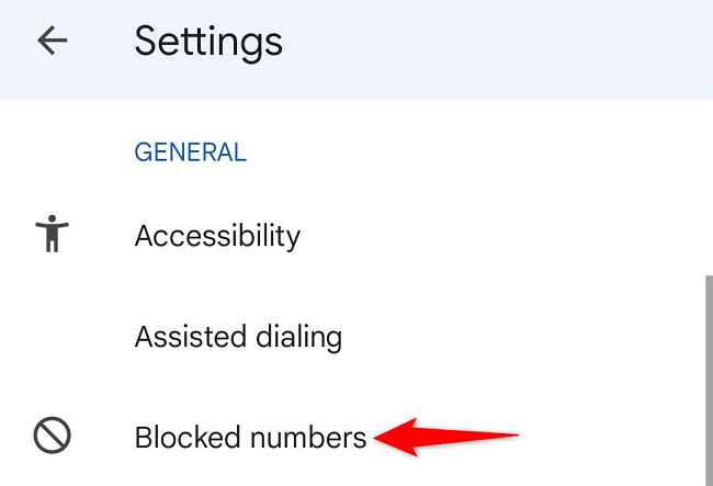 Access "Blocked Numbers."