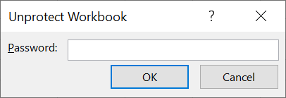 Enter the workbook password and click "OK."