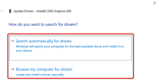 Automatically find or manually pick the drivers.