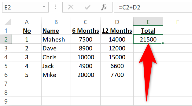 Select the cell containing a formula.