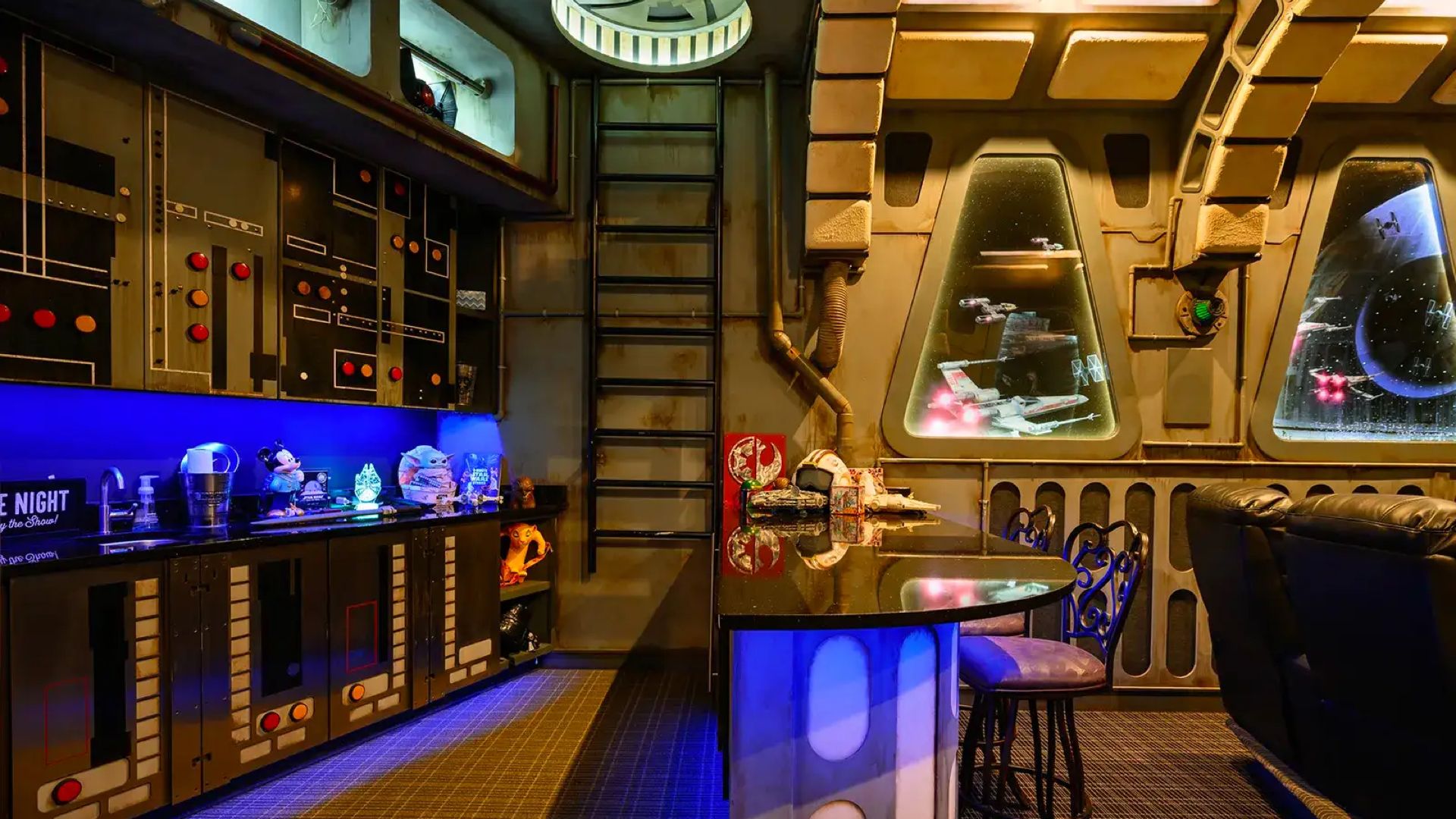 Another image of the Star Wars mansion home theater
