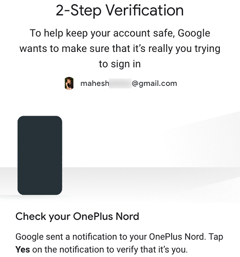 Confirm two-step verification.