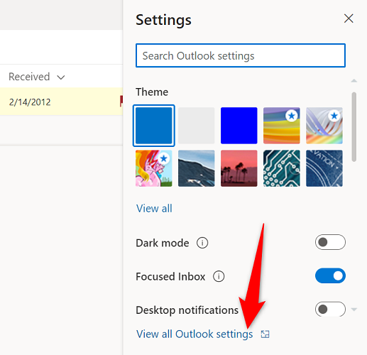 Choose "View All Outlook Settings."