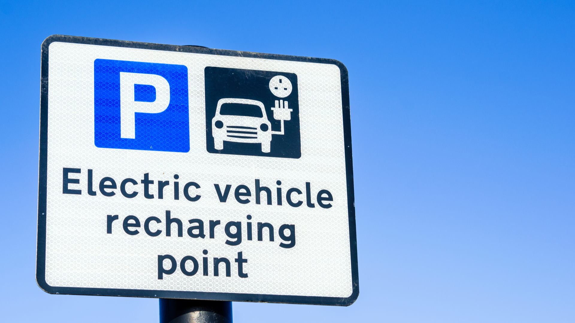 EV charging ahead sign