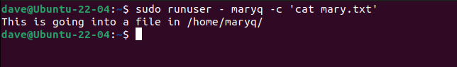 Reading Mary's file using the runuser command