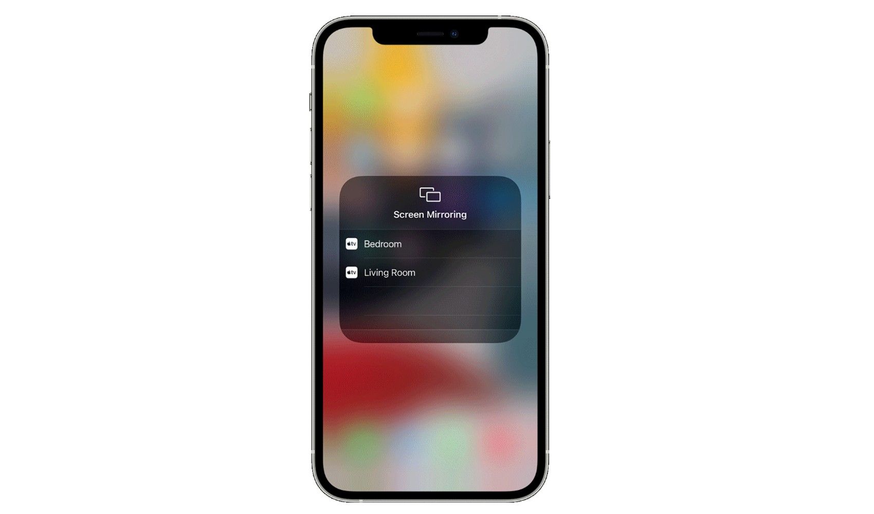 Screen mirroring on an iPhone