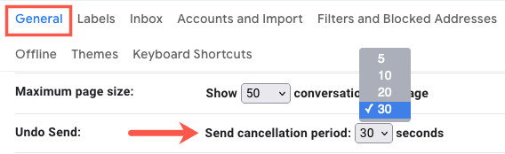 Cancellation timing for Undo in Gmail
