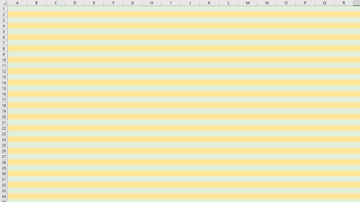 Excel with alternate row colors