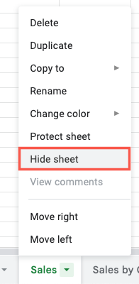 Hide Sheet in the tab menu