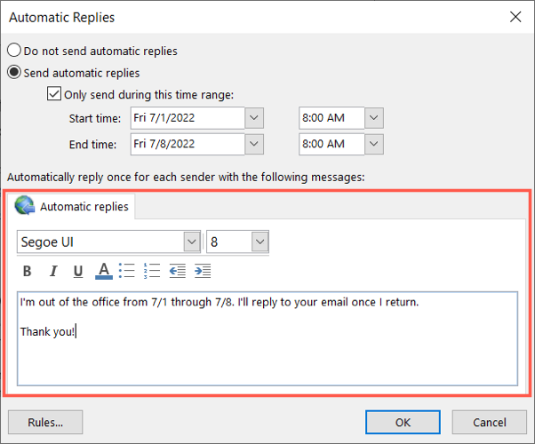 How to Set Up an Out of Office Message in Outlook