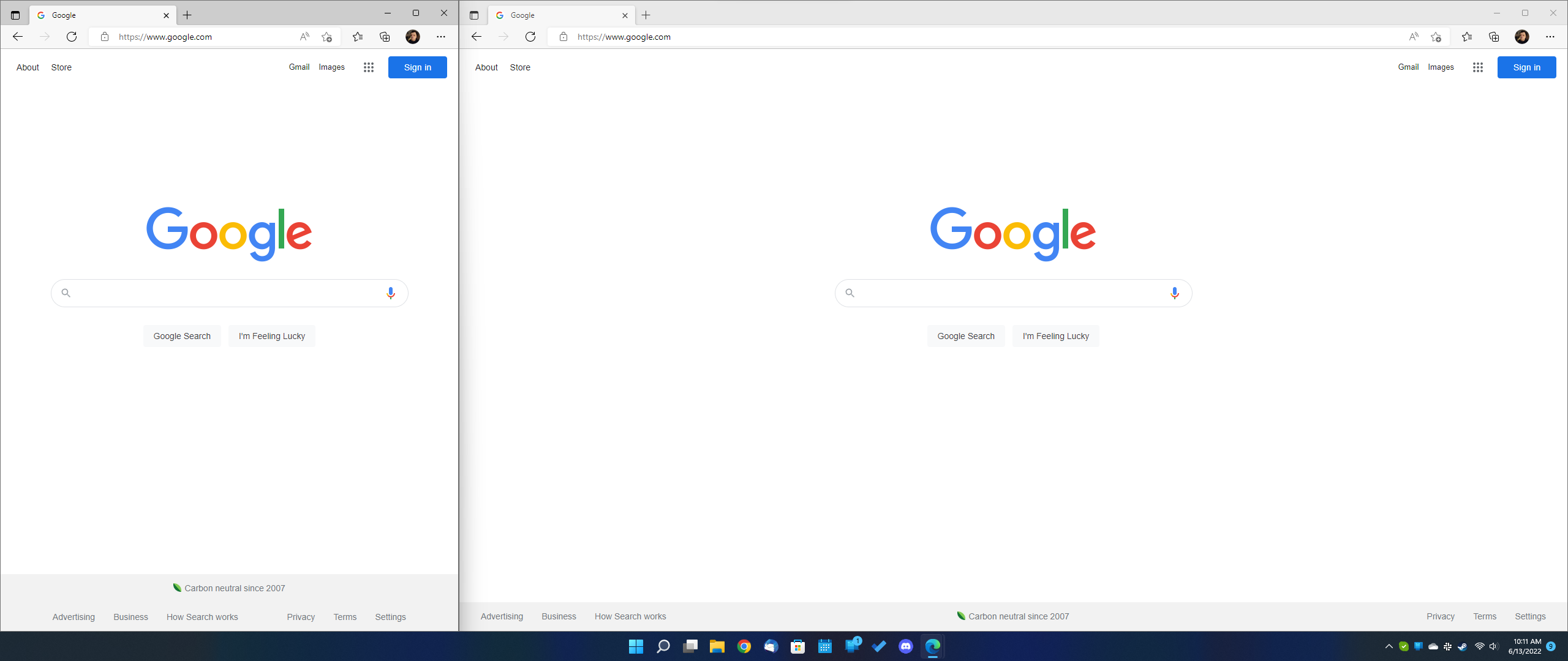 Screenshot of two windows on Windows 11