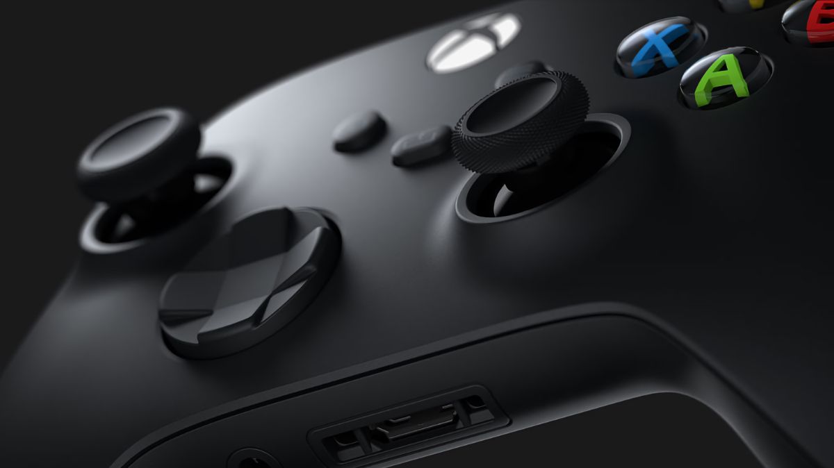 Close-up of a black Xbox controller