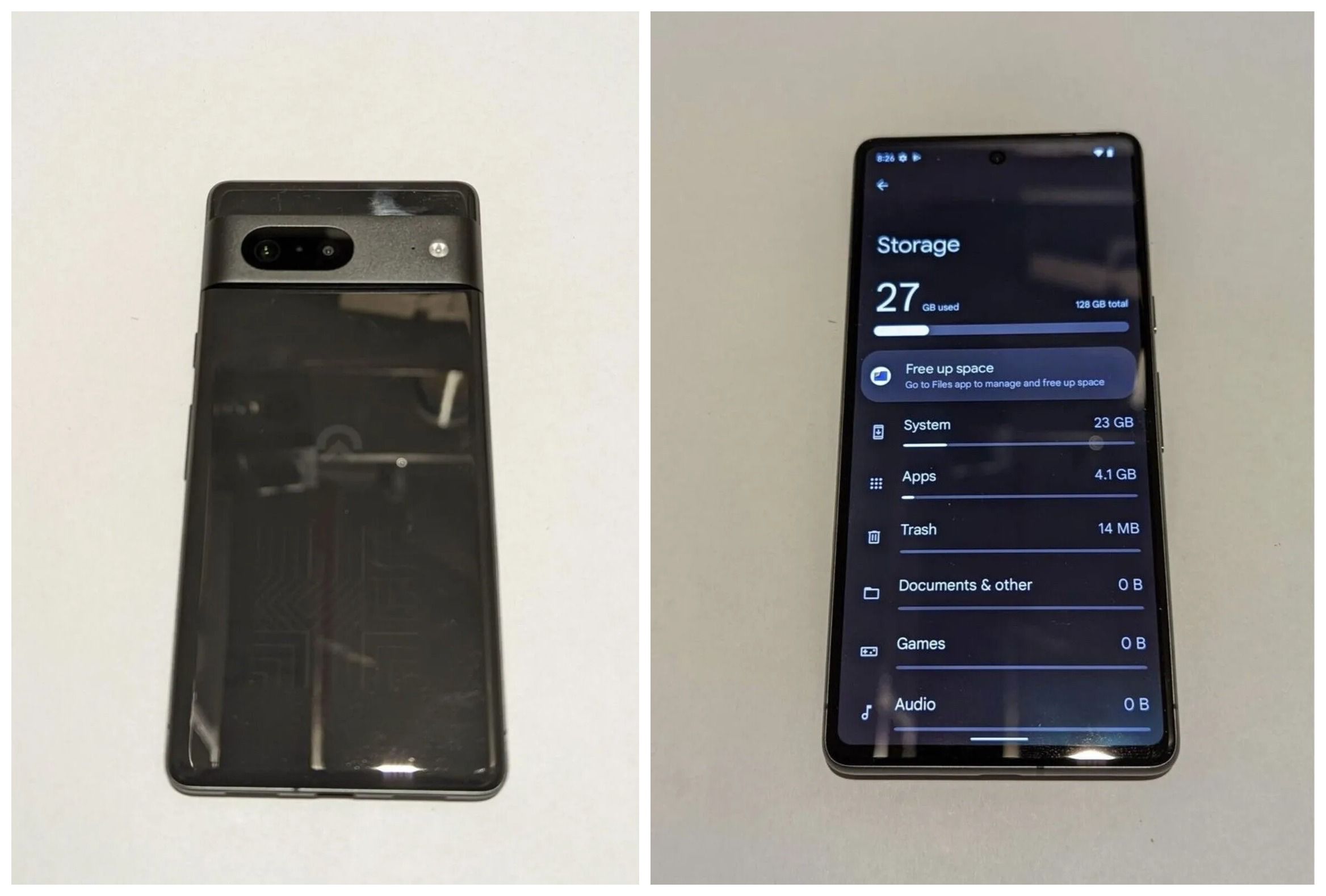 Google Pixel 7 front and back