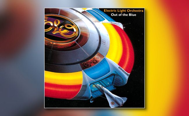 The cover of ELO's "Out of the Blue" album from 1977.