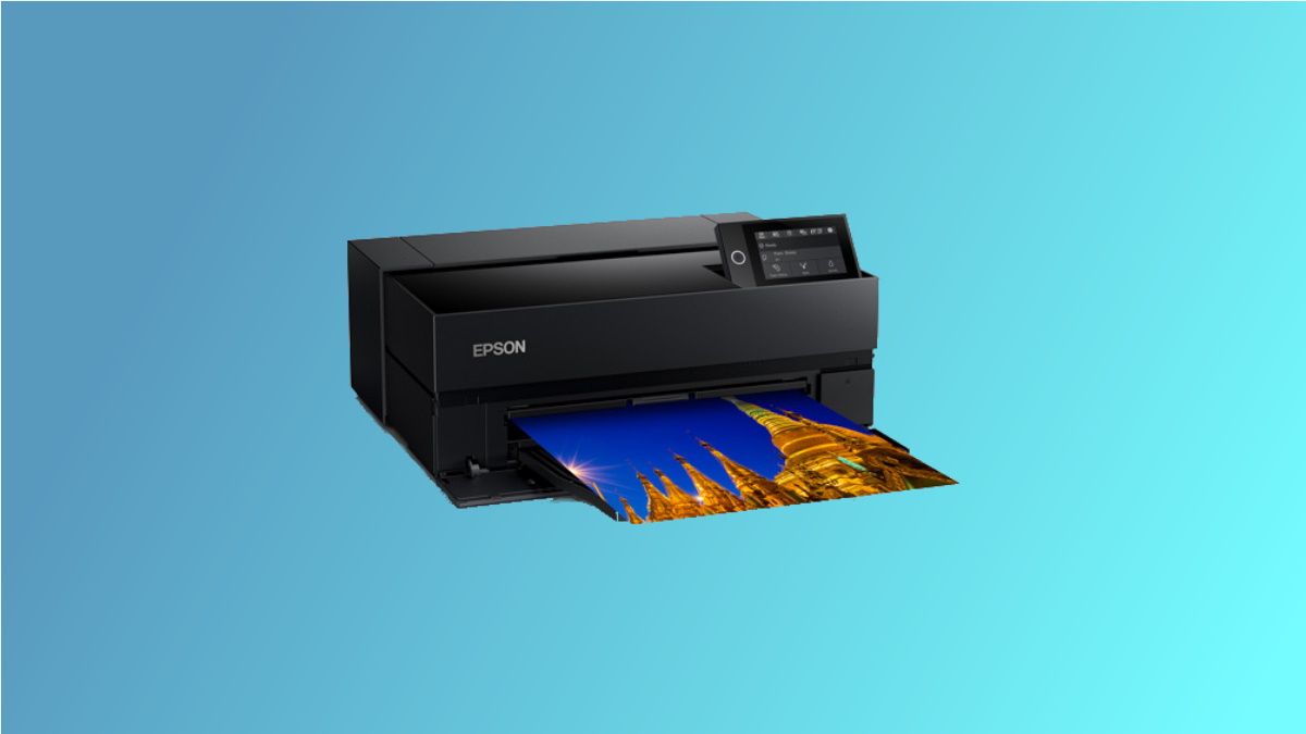 Epson Surecolor on blue background