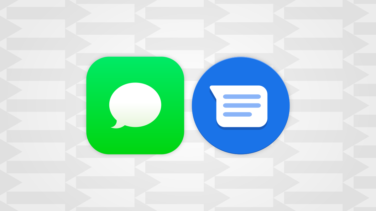 iPhone and Android Messages icons.