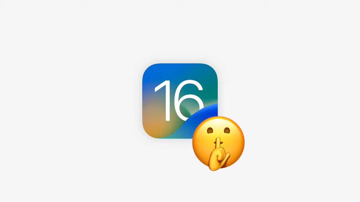iOS logo with 🤫 emoji