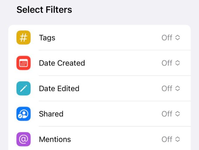 iOS 16 Smart Folders in Notes