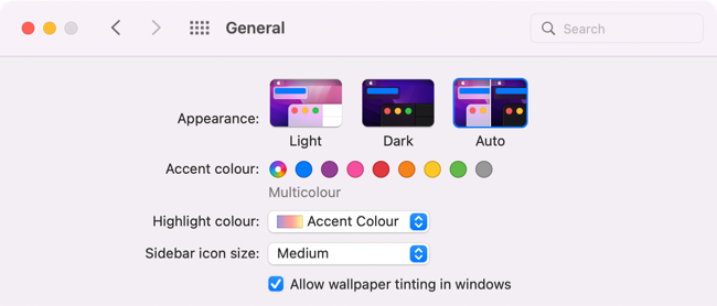 Pick Light or Dark themes to change macOS appearance