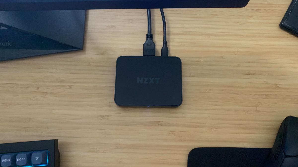 NZXT Signal 4K30 capture card resting on desktop