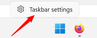 Right-click empty space on the Taskbar, then click "Taskbar Settings."