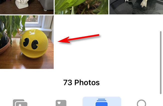 In photos, tap the image thumbnail that you'd like to inspect.