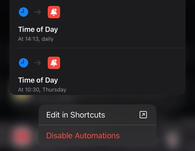 Shortcuts summary notification detail