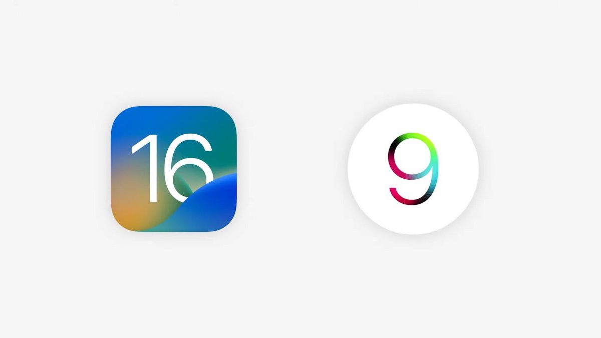 watchOS 9 and iOS 16 logos