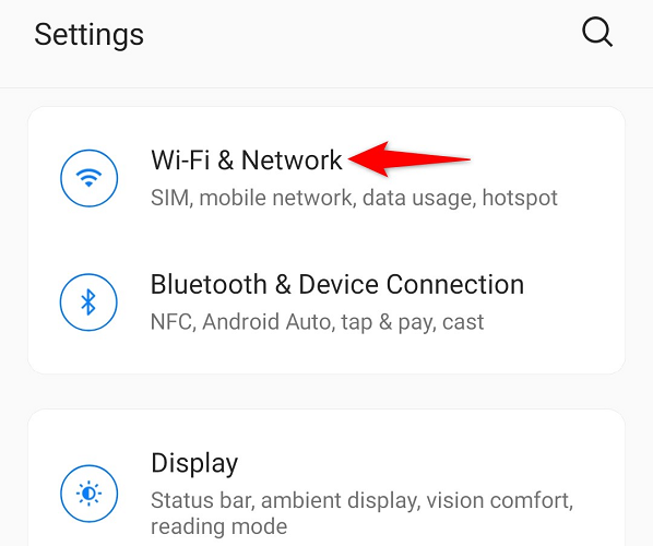 Tap "Wi-Fi & Network" in Settings.