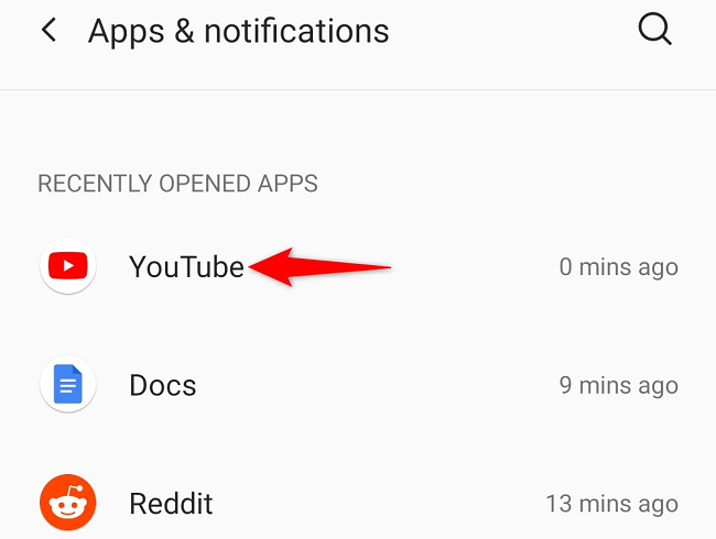Tap "YouTube" on the list.