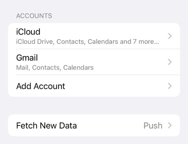 iOS Mail Account Settings