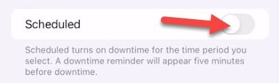 Toggle off "Scheduled."