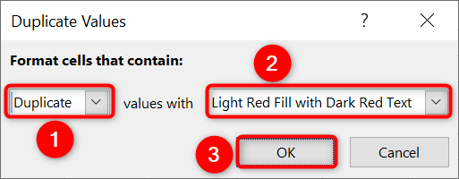 Customize formatting options and click "OK."