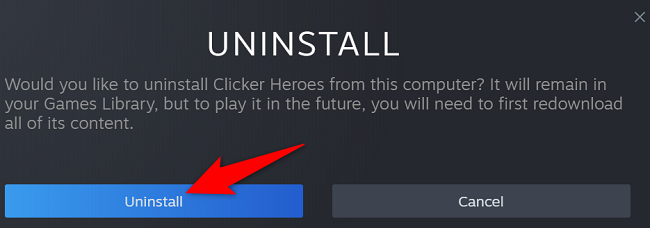 Click "Uninstall" in the prompt.