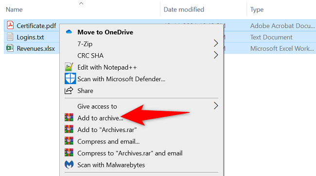 Select "Add to Archive."