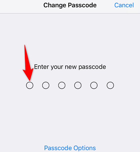 Type the new passcode.