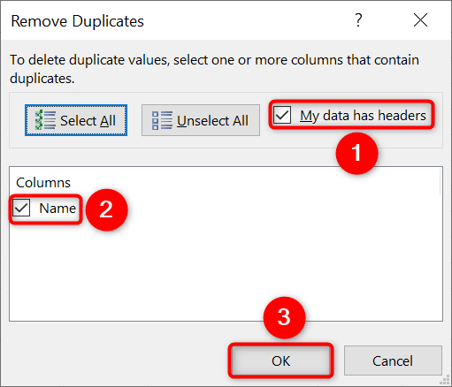 Configure the options and click "OK."