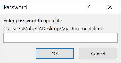 Microsoft Word's "Password" prompt.