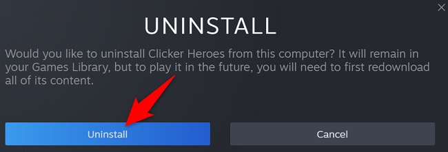 Click "Uninstall" in the prompt.