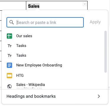 Pop-up box to add the link
