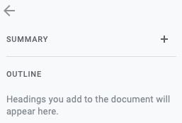 Summary section in Google Docs